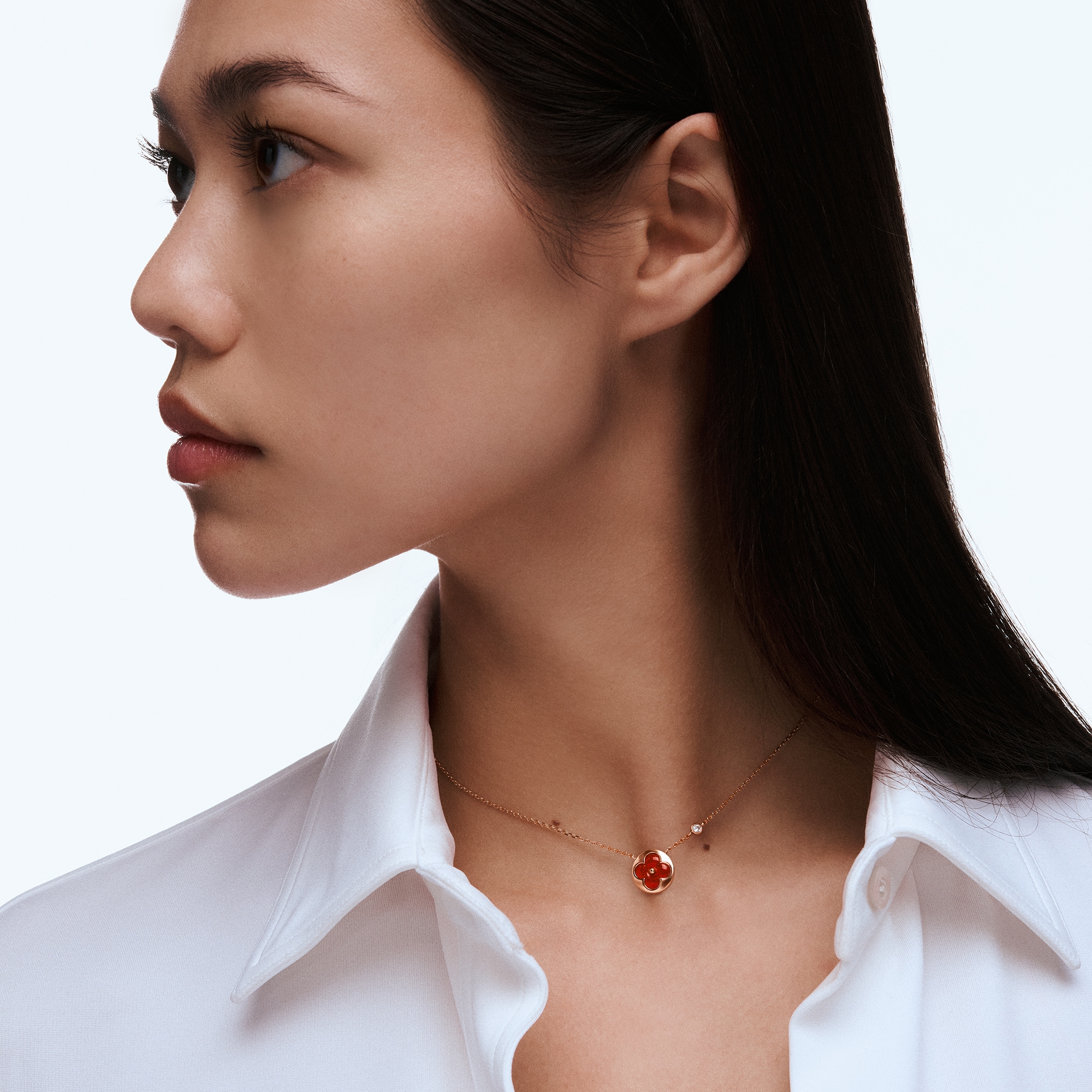  Categories Necklaces and Pendants  Color Blossom BB Sun Pendant, Pink Gold, Cornelian and Diamond | Louis Vuitton ® (Product zoom)