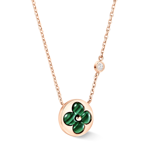 Categories All Fine Jewelry Color Blossom BB Sun Pendant, Pink Gold, Malachite and Diamond | Louis Vuitton ® (Product zoom)