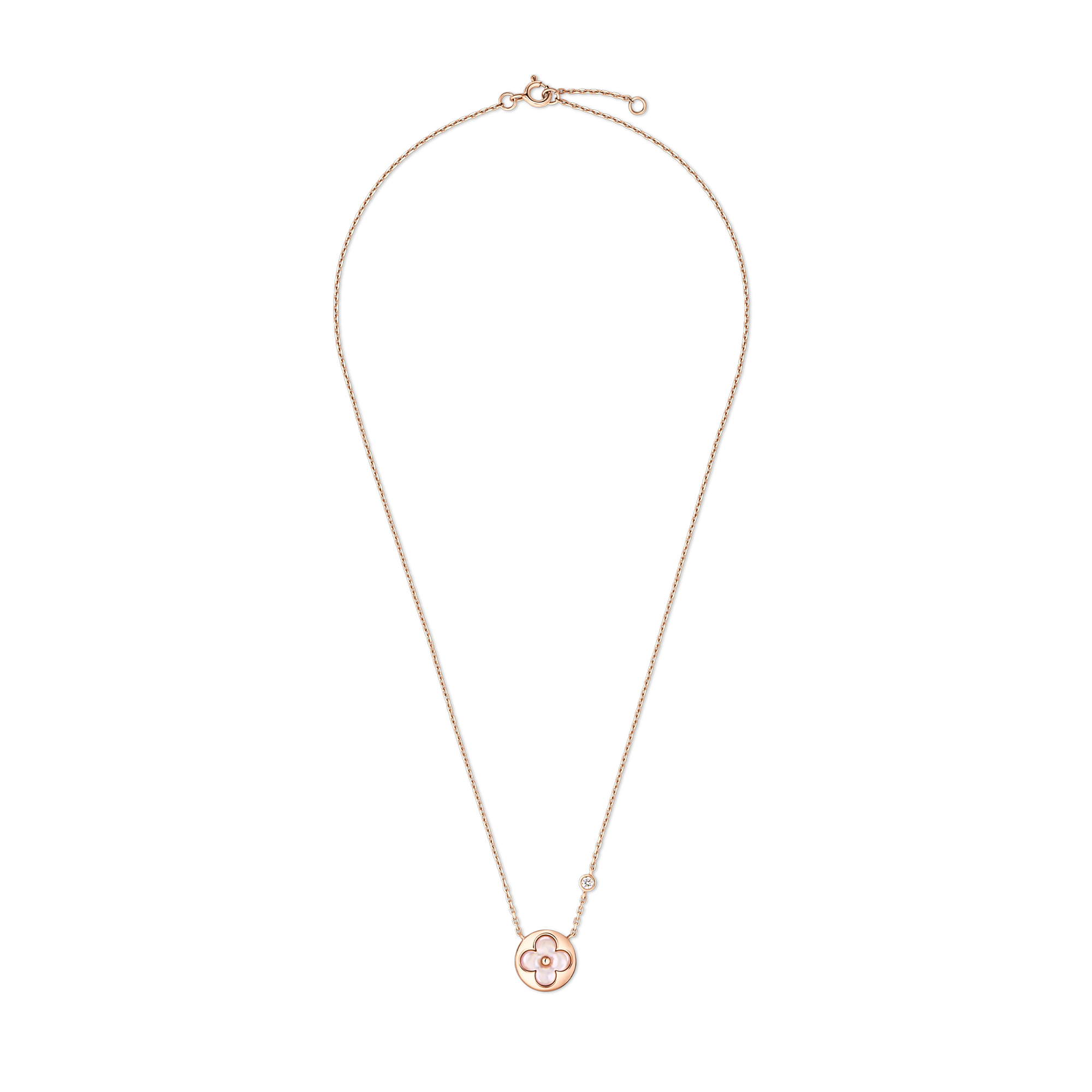 Color Blossom BB Sun Pendant, Pink Gold, Pink Mother-of-Pearl and Diamond