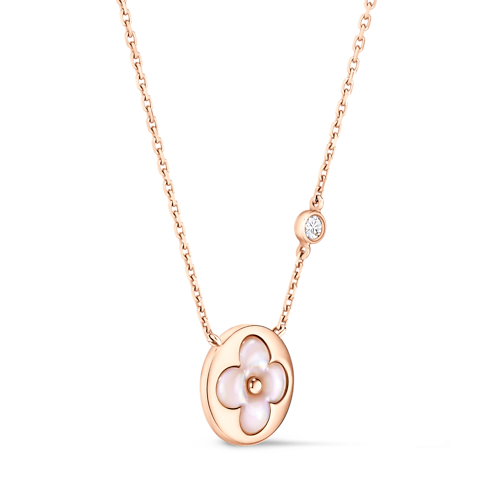 Categories Necklaces and Pendants Color Blossom BB Sun Pendant, Pink Gold, Pink Mother-of-Pearl and Diamond | Louis Vuitton ® (Product zoom)