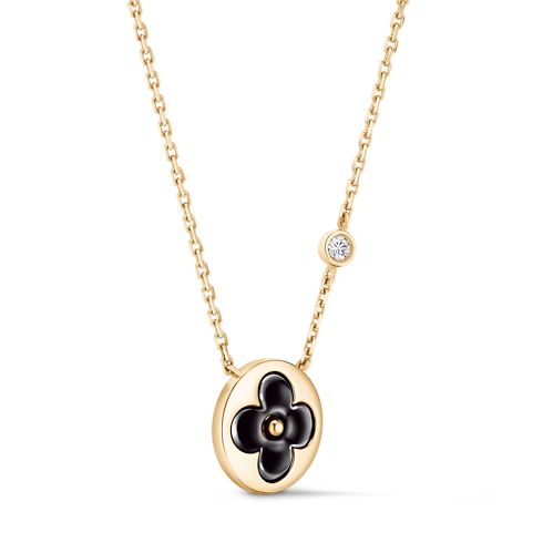 Categories Necklaces and Pendants Color Blossom BB Sun Pendant, Yellow Gold, Onyx and Diamond | Louis Vuitton ® (Product zoom)