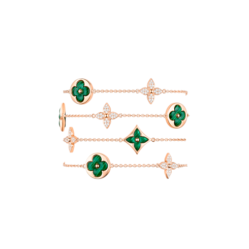 Categories Necklaces and Pendants Color Blossom M Star and Sun Multi-Motif Long Necklace, Pink Gold, Malachite and Diamonds | Louis Vuitton ® (Product zoom)