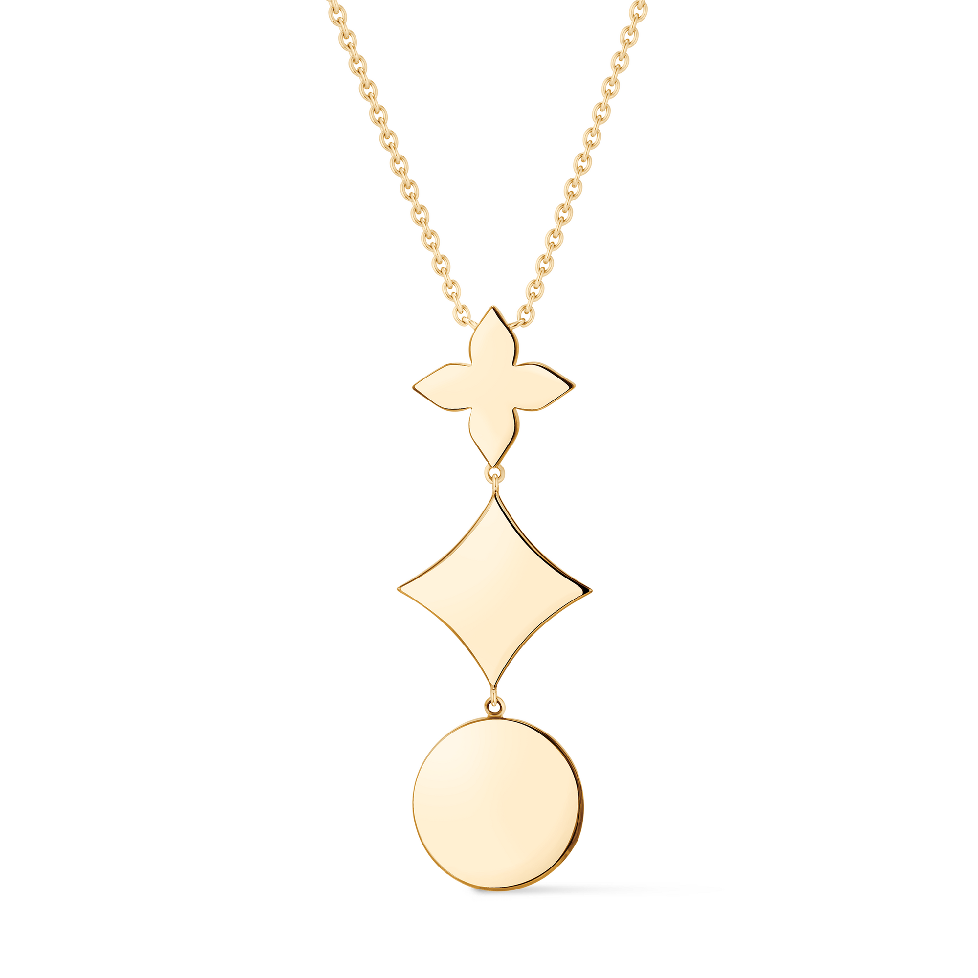  Categories Necklaces and Pendants  Color Blossom M Star and Sun Multi-Motif Pendant, Yellow Gold, Onyx and Diamond | Louis Vuitton ® (Product zoom)