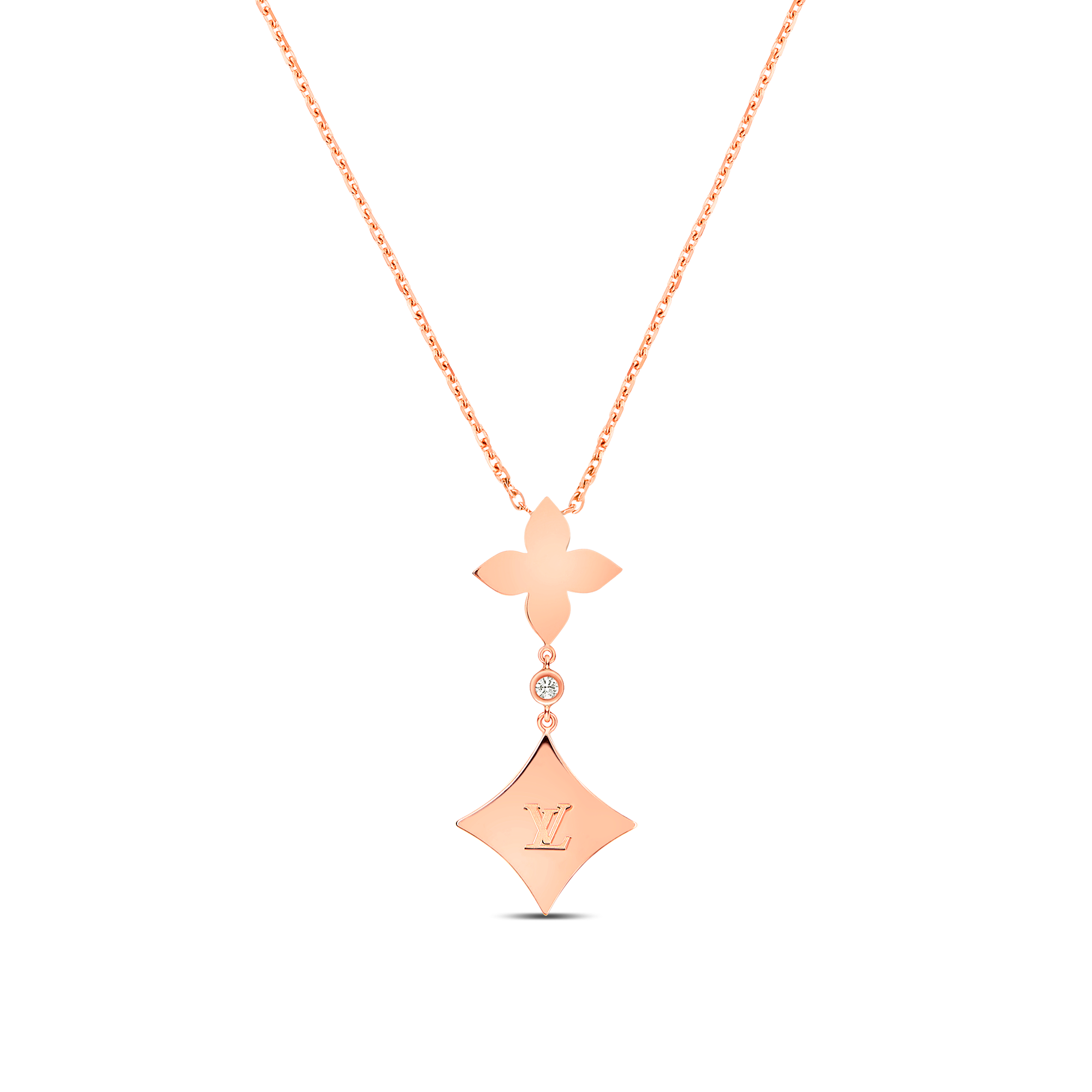  Categories Necklaces and Pendants  Color Blossom M Star Multi-Motif Pendant, Pink Gold, White Mother-of-Pearl and Diamonds | Louis Vuitton ® (Product zoom)