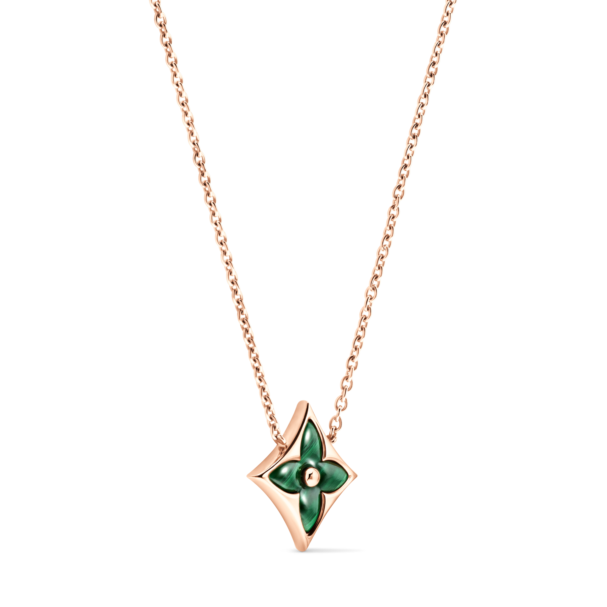  Categories Necklaces and Pendants  Color Blossom M Star Pendant, Pink Gold and Malachite | Louis Vuitton ® (Product zoom)