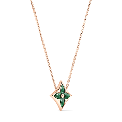 Categories Necklaces and Pendants Color Blossom M Star Pendant, Pink Gold and Malachite | Louis Vuitton ® (Product zoom)