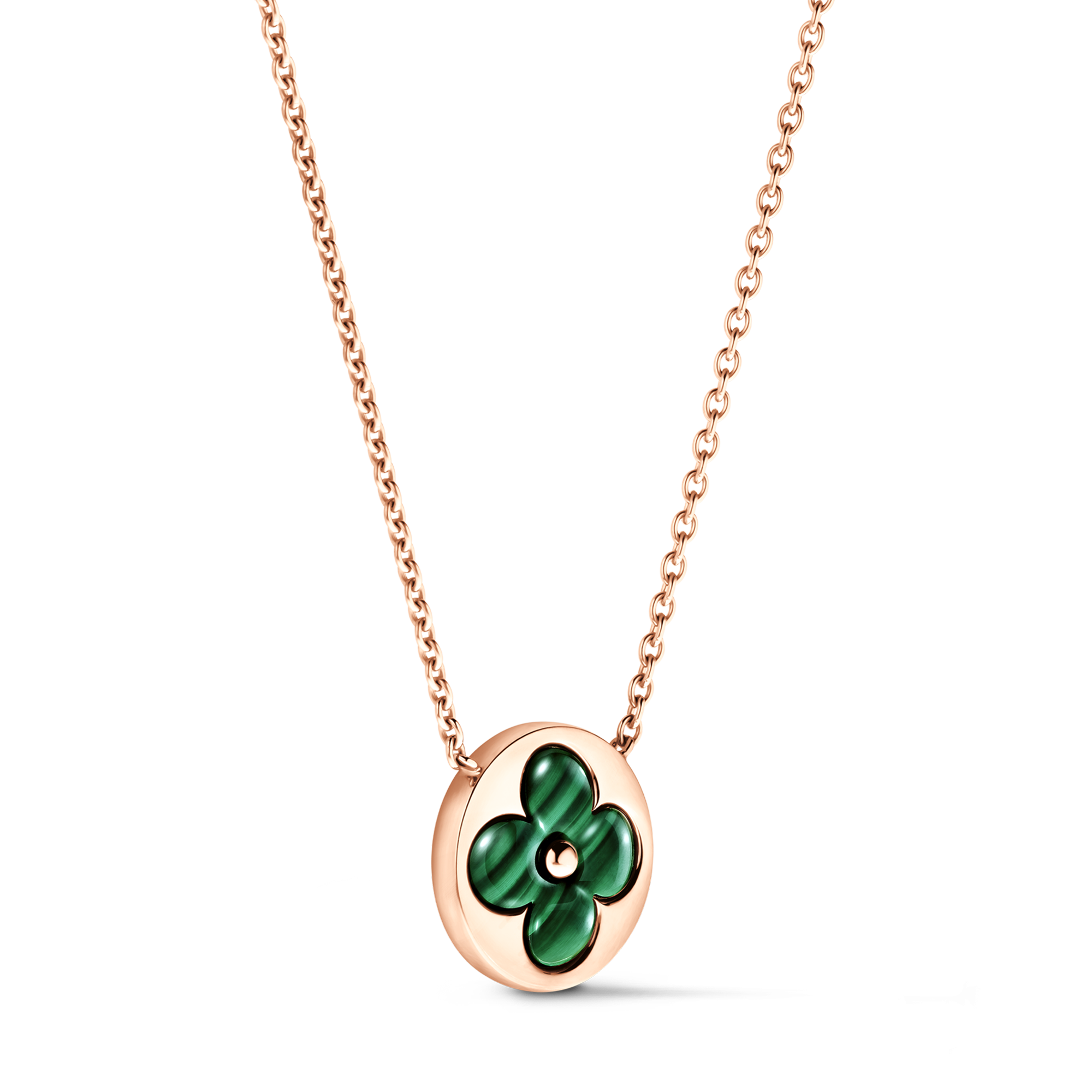  Categories Necklaces and Pendants  Color Blossom M Sun Pendant, Pink Gold and Malachite | Louis Vuitton ® (Product zoom)