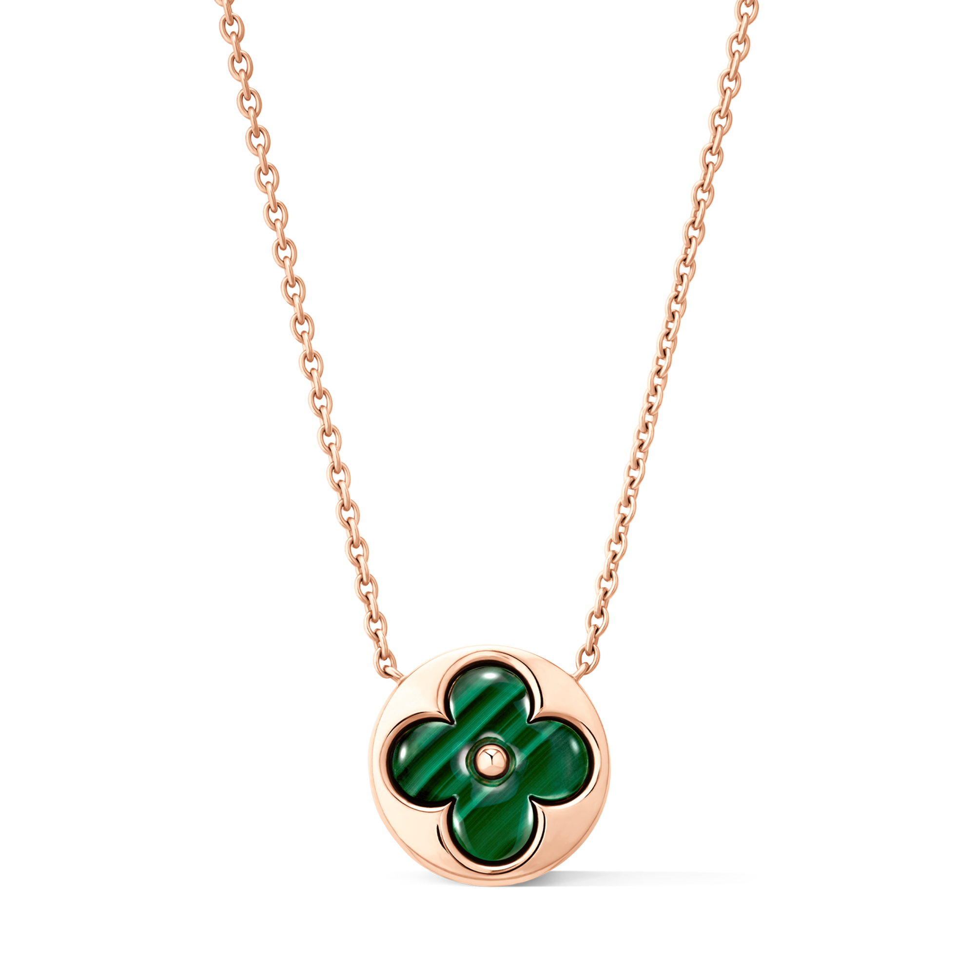  Categories Necklaces and Pendants  Color Blossom M Sun Pendant, Pink Gold and Malachite | Louis Vuitton ® (Product zoom)