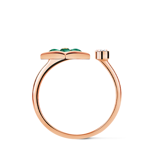 Categories All Fine Jewelry Color Blossom Mini Star Ring, Pink Gold, Malachite and Diamond | Louis Vuitton ® (Product zoom)