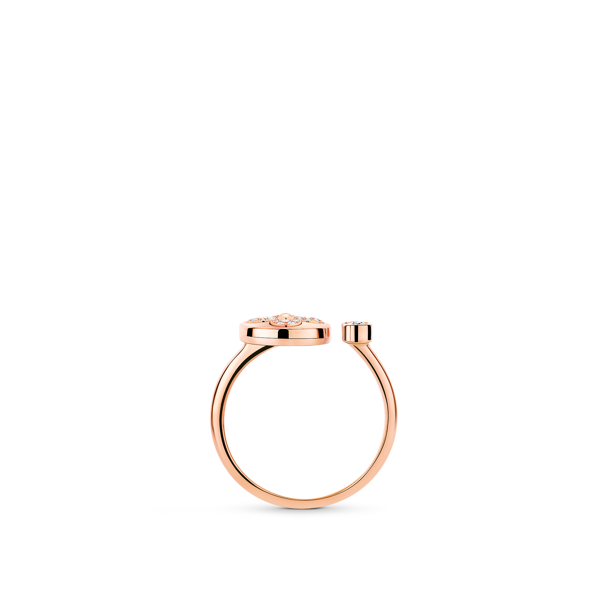 Color Blossom Mini Sun Ring, Pink Gold and Diamonds