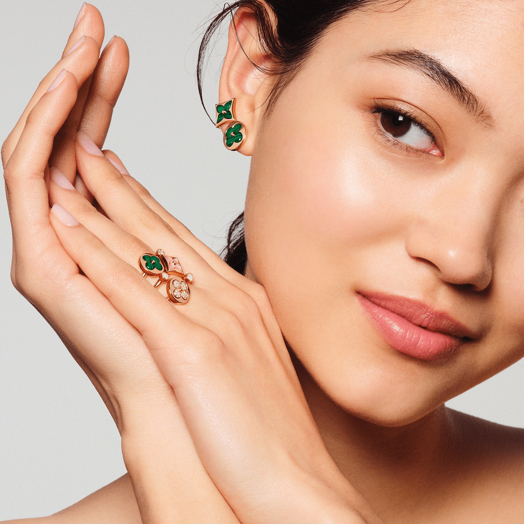 Color Blossom Mini Sun Ring, Pink Gold