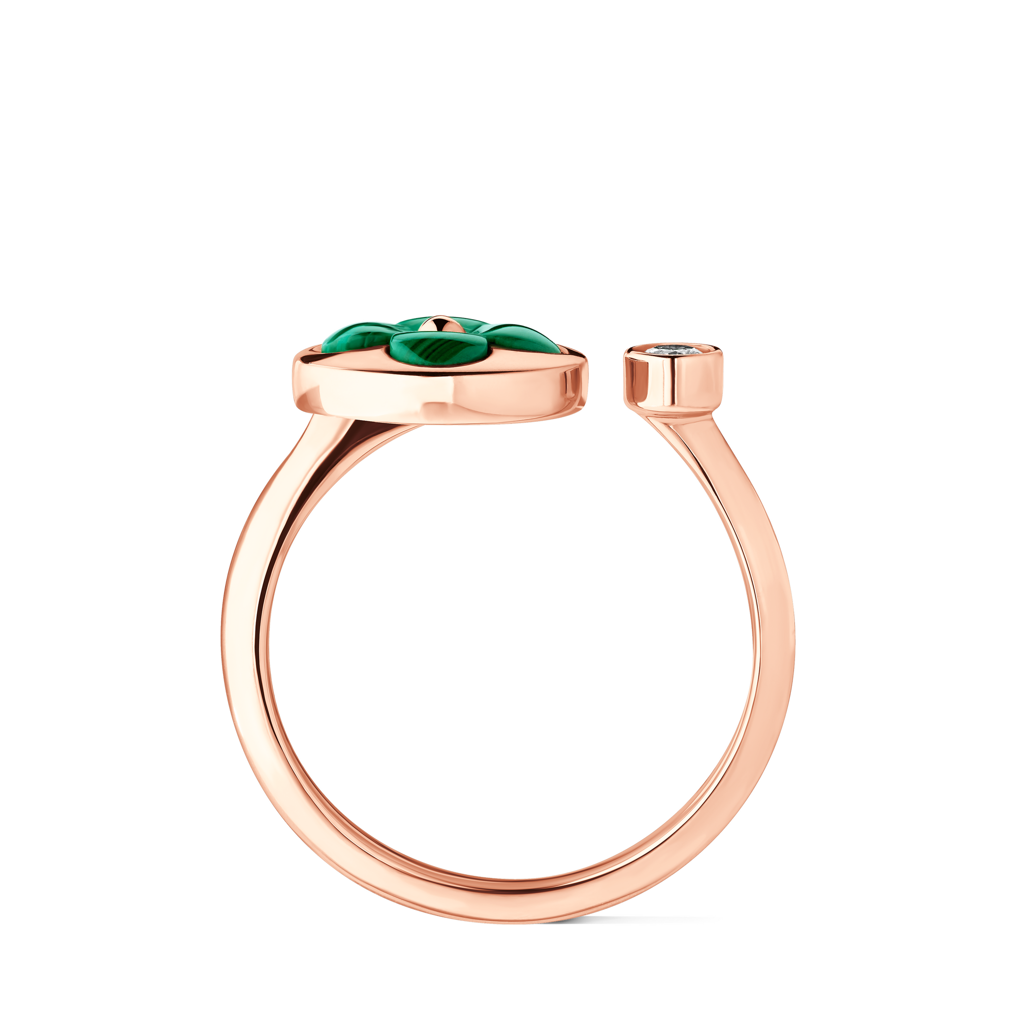  Categories All Fine Jewelry Color Blossom Mini Sun Ring, Pink Gold, Malachite and Diamond | Louis Vuitton ® (Product zoom)