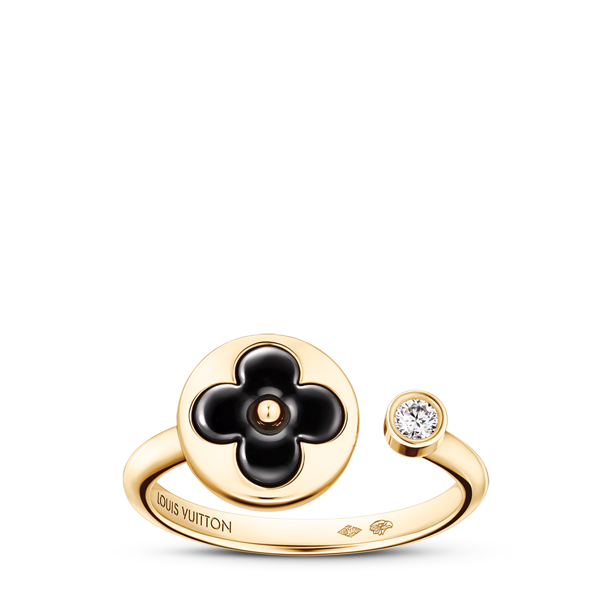  Categories Rings Color Blossom Mini Sun Ring, Yellow Gold, Onyx and Diamond | Louis Vuitton ® (Product zoom)