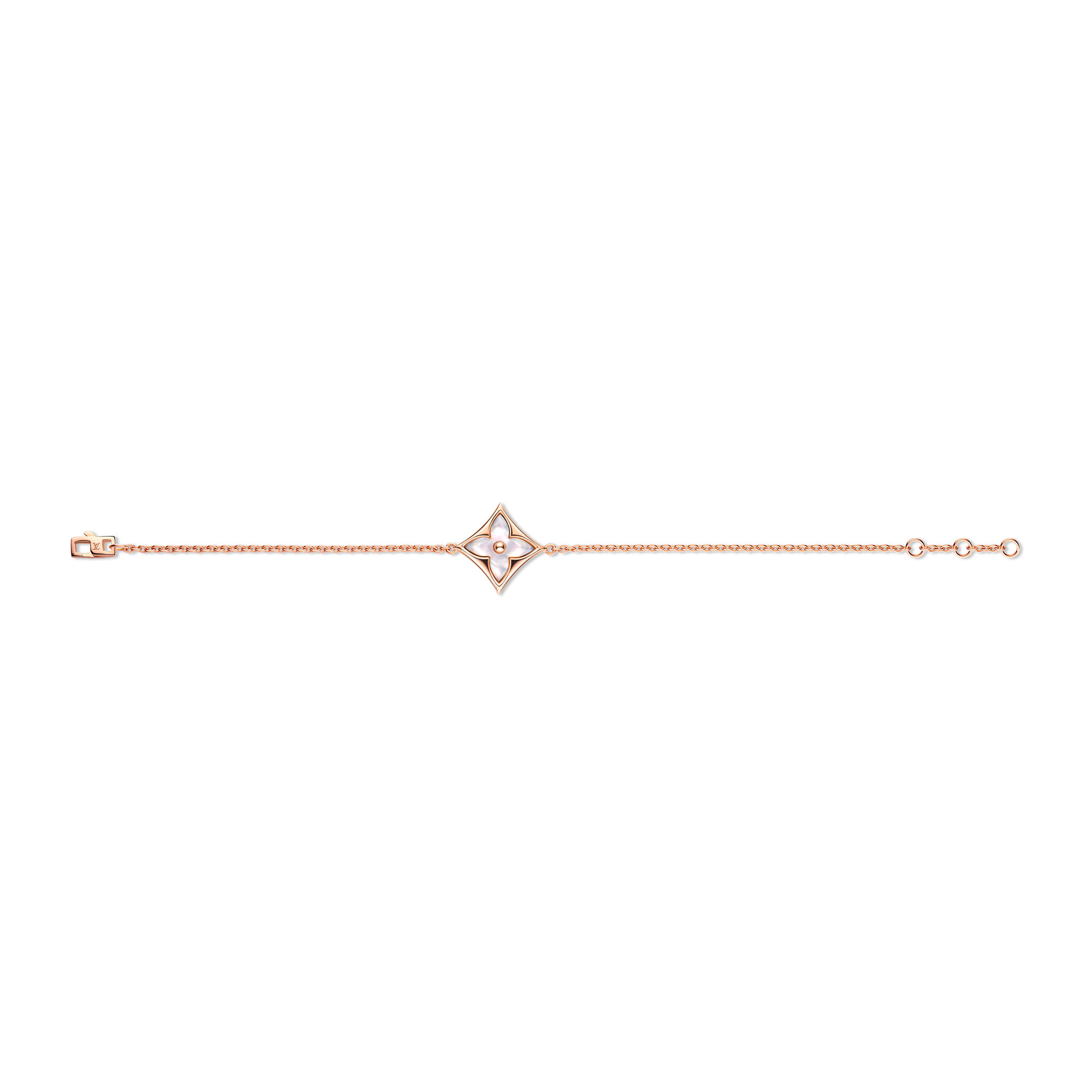  Categories All Fine Jewelry Color Blossom star bracelet, pink gold and white mother-of-pearl | Louis Vuitton ® (Product zoom)