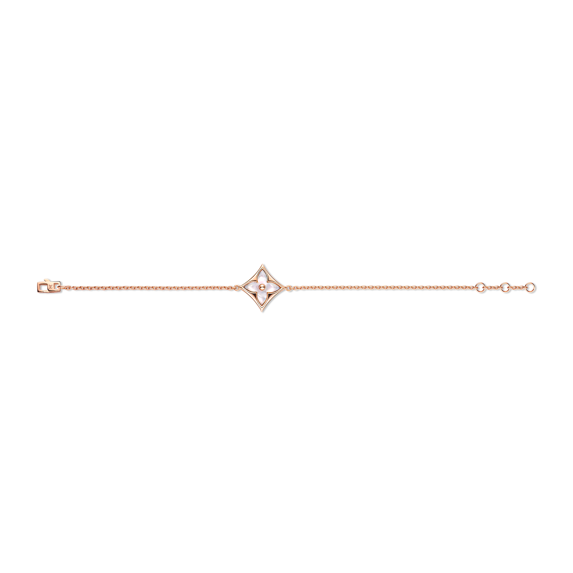 Color Blossom star bracelet, pink gold and white mother-of-pearl