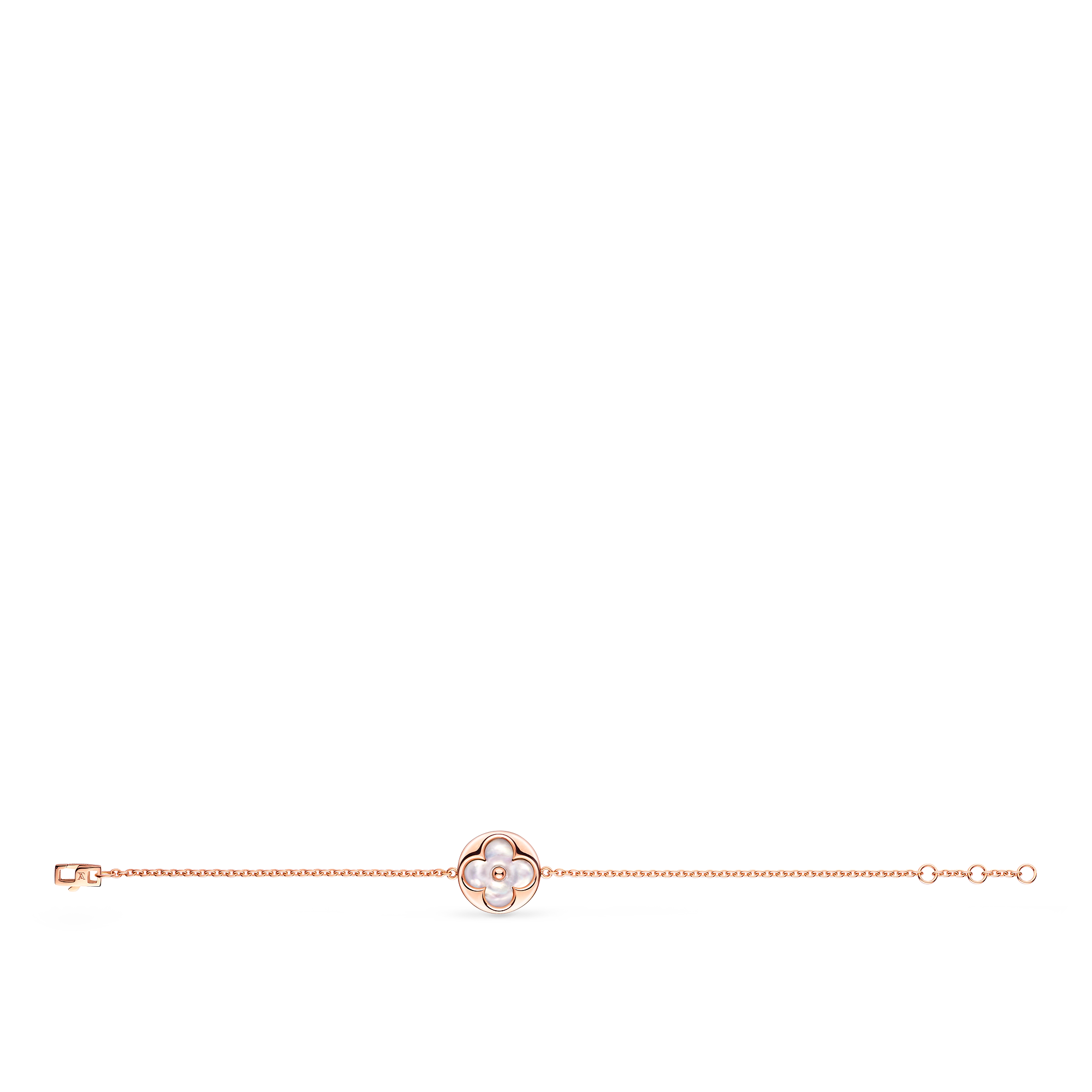 Color Blossom sun bracelet, pink gold and white mother-of-pearl