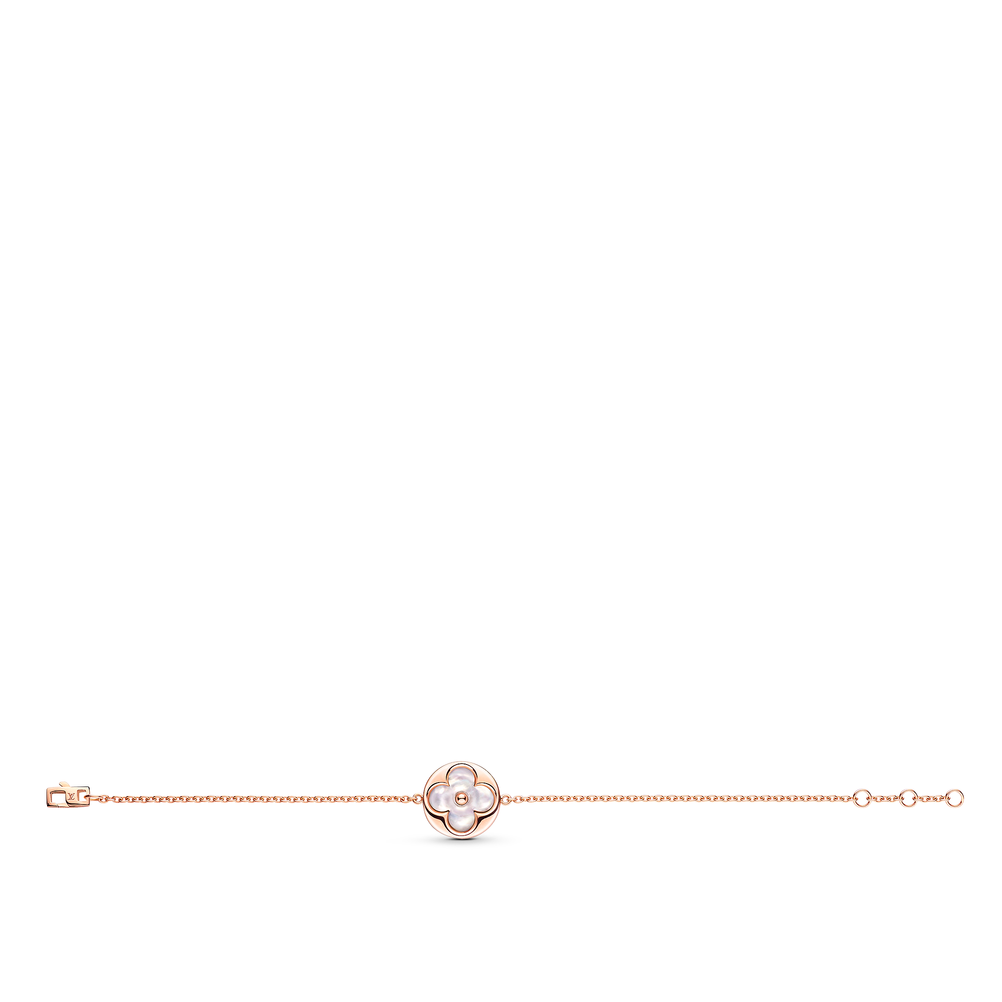 Color Blossom sun bracelet, pink gold and white mother-of-pearl