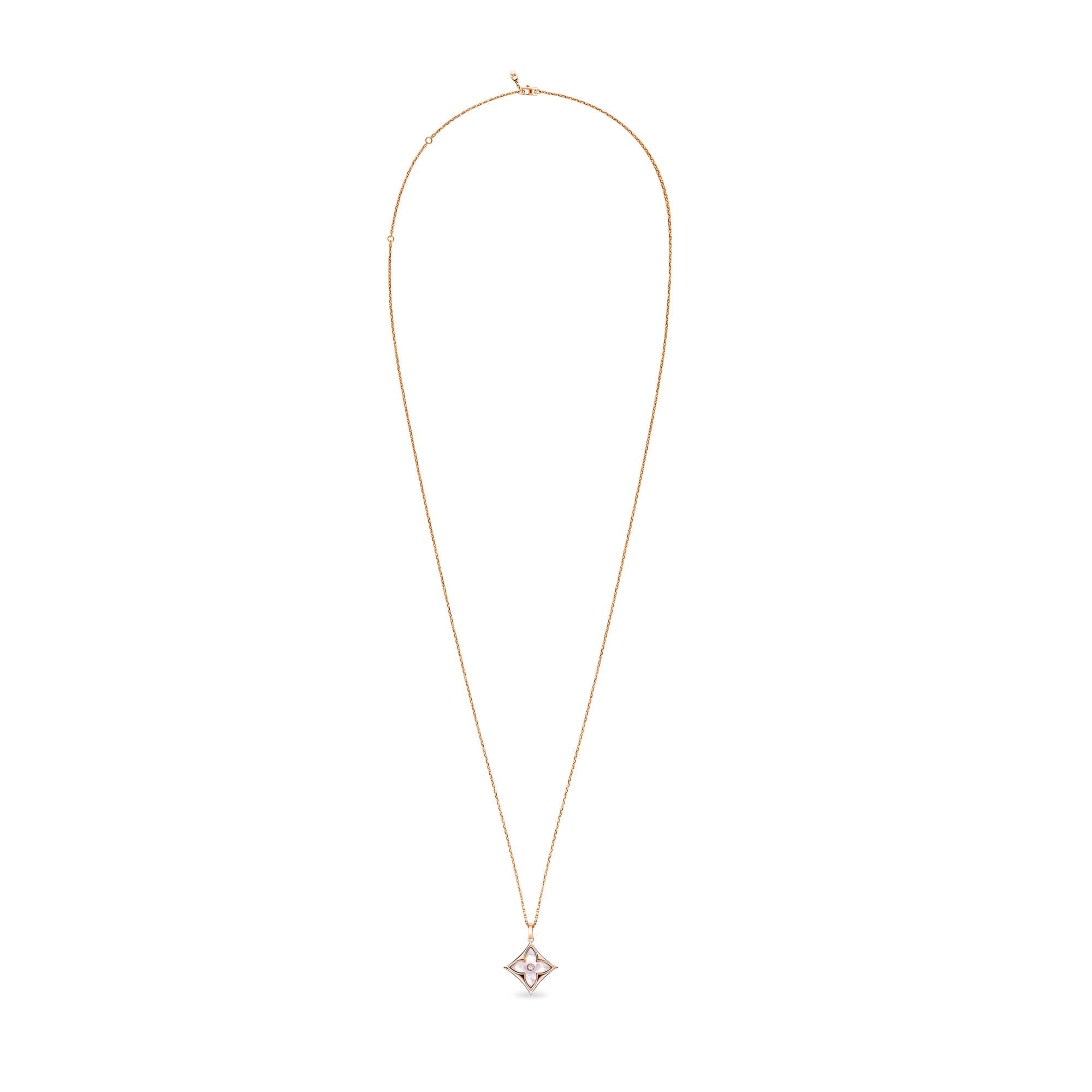 Categories Necklaces and Pendants  Color Blossom XL Star Medallion, Pink Gold, White Mother-of-Pearl and Diamond | Louis Vuitton ® (Product zoom)