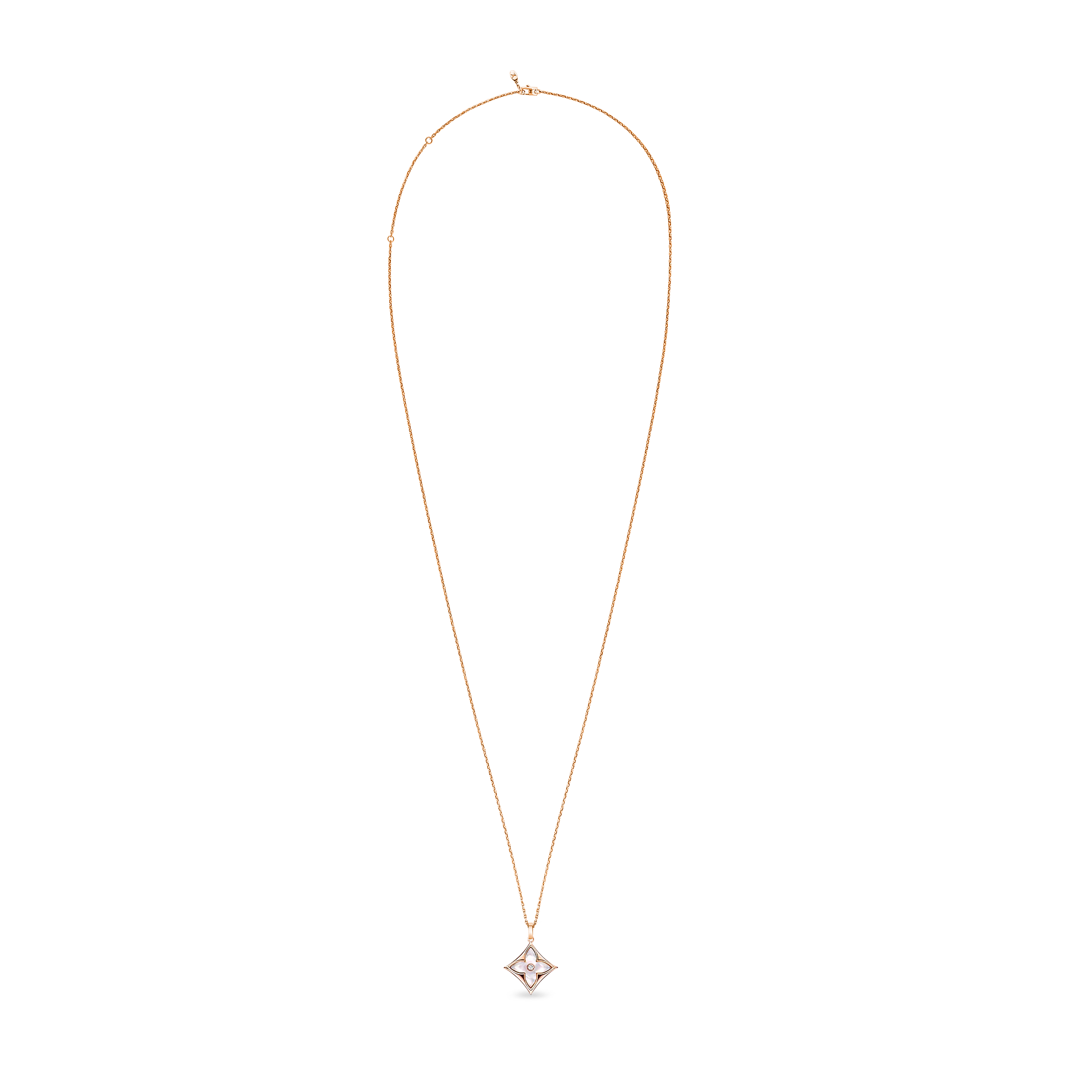 Color Blossom XL Star Medallion, Pink Gold, White Mother-of-Pearl and Diamond