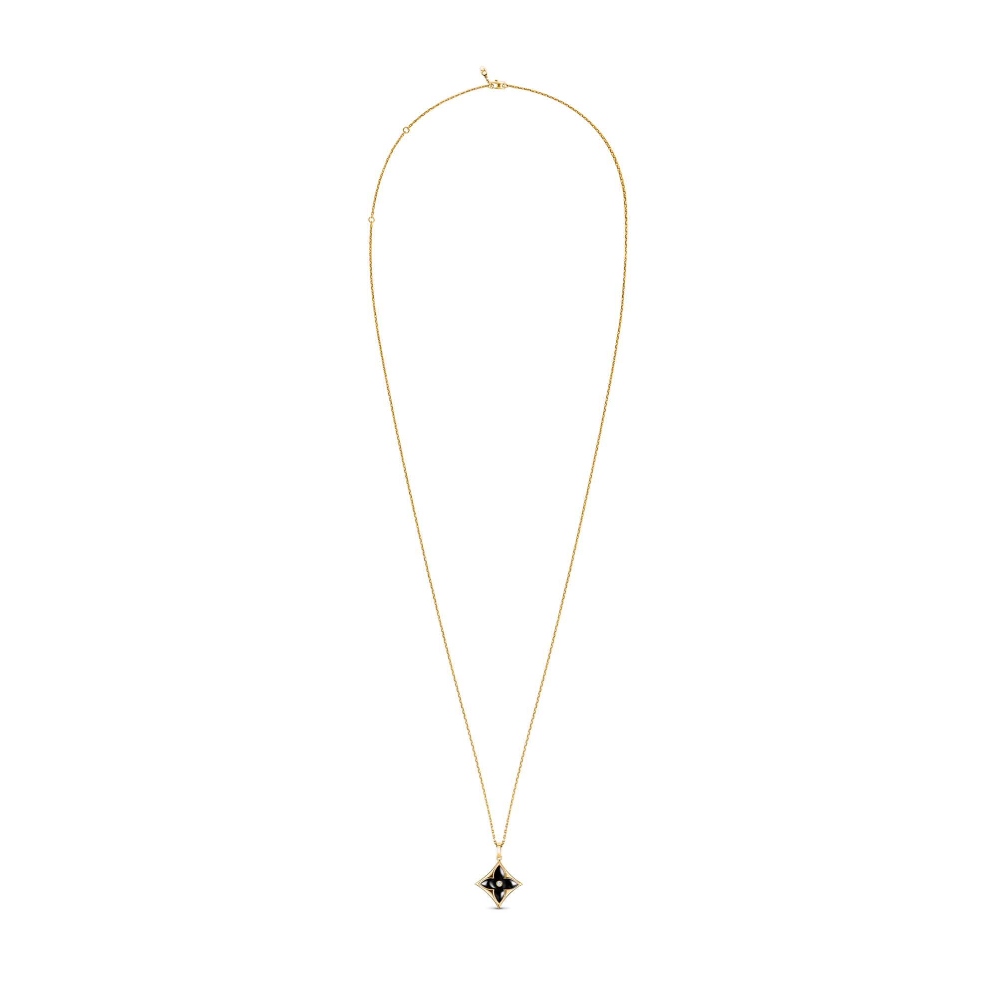  Categories Necklaces and Pendants  Color Blossom XL Star Medallion, Yellow Gold, Onyx and Diamond | Louis Vuitton ® (Product zoom)