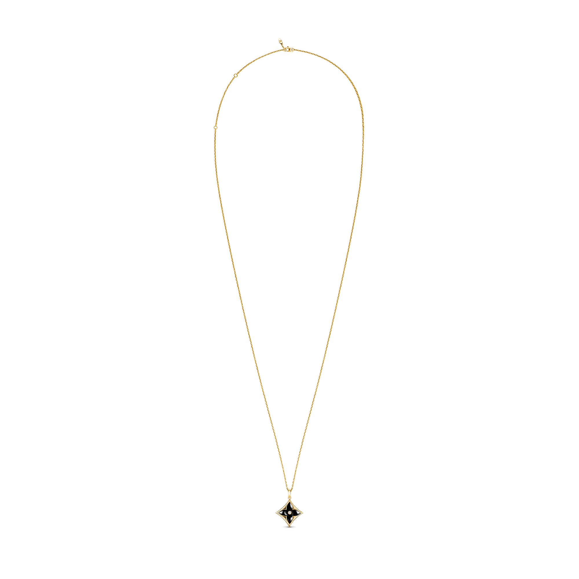 Color Blossom XL Star Medallion, Yellow Gold, Onyx and Diamond