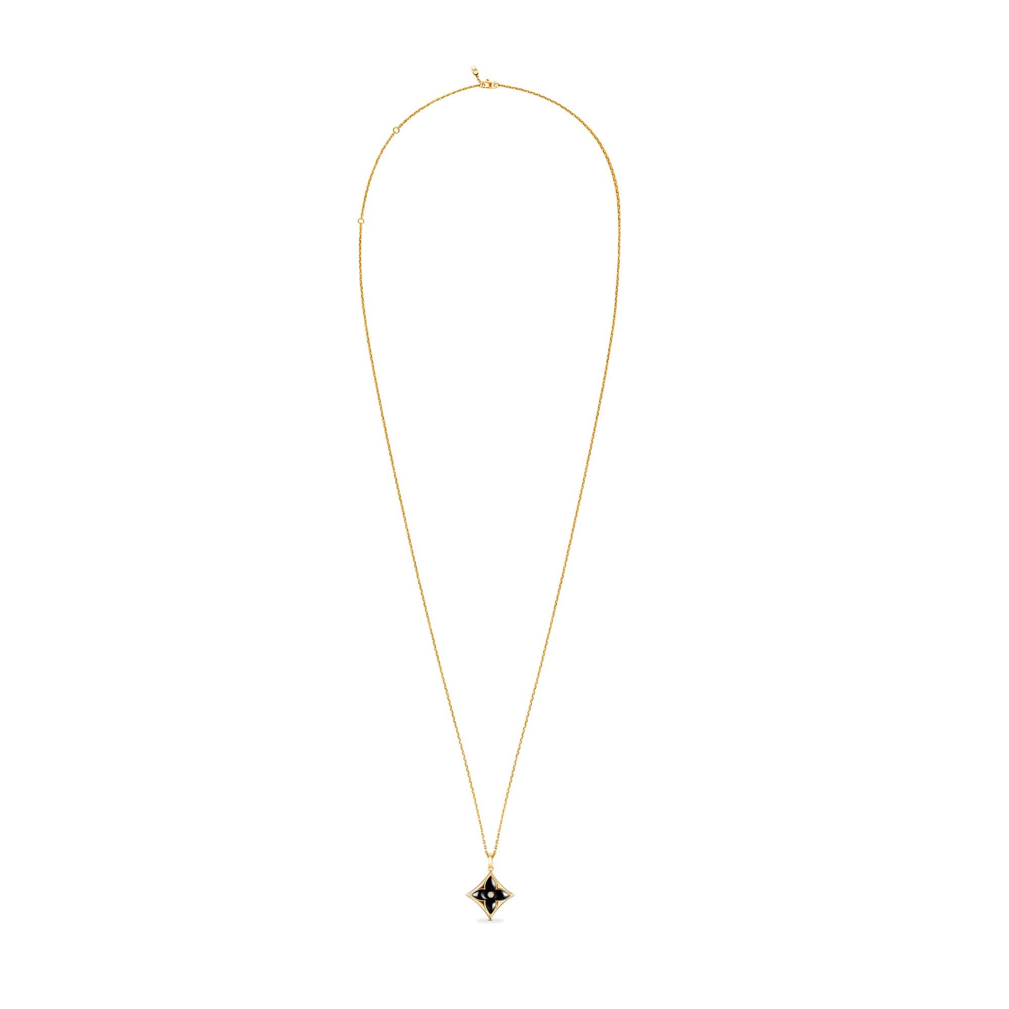  Categories Necklaces and Pendants  Color Blossom XL Star Medallion, Yellow Gold, Onyx and Diamond | Louis Vuitton ® (Product zoom)