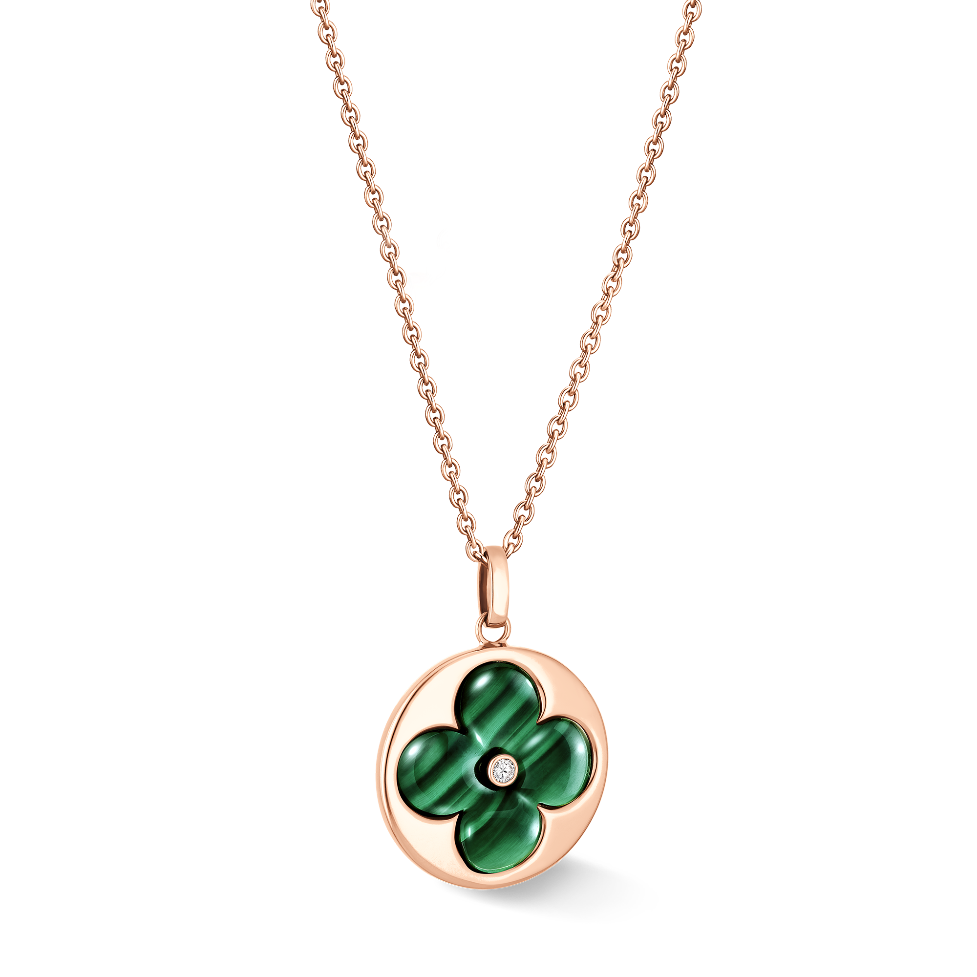  Categories All Fine Jewelry Color Blossom XL Sun Medallion, Pink Gold, Malachite and Diamond | Louis Vuitton ® (Product zoom)