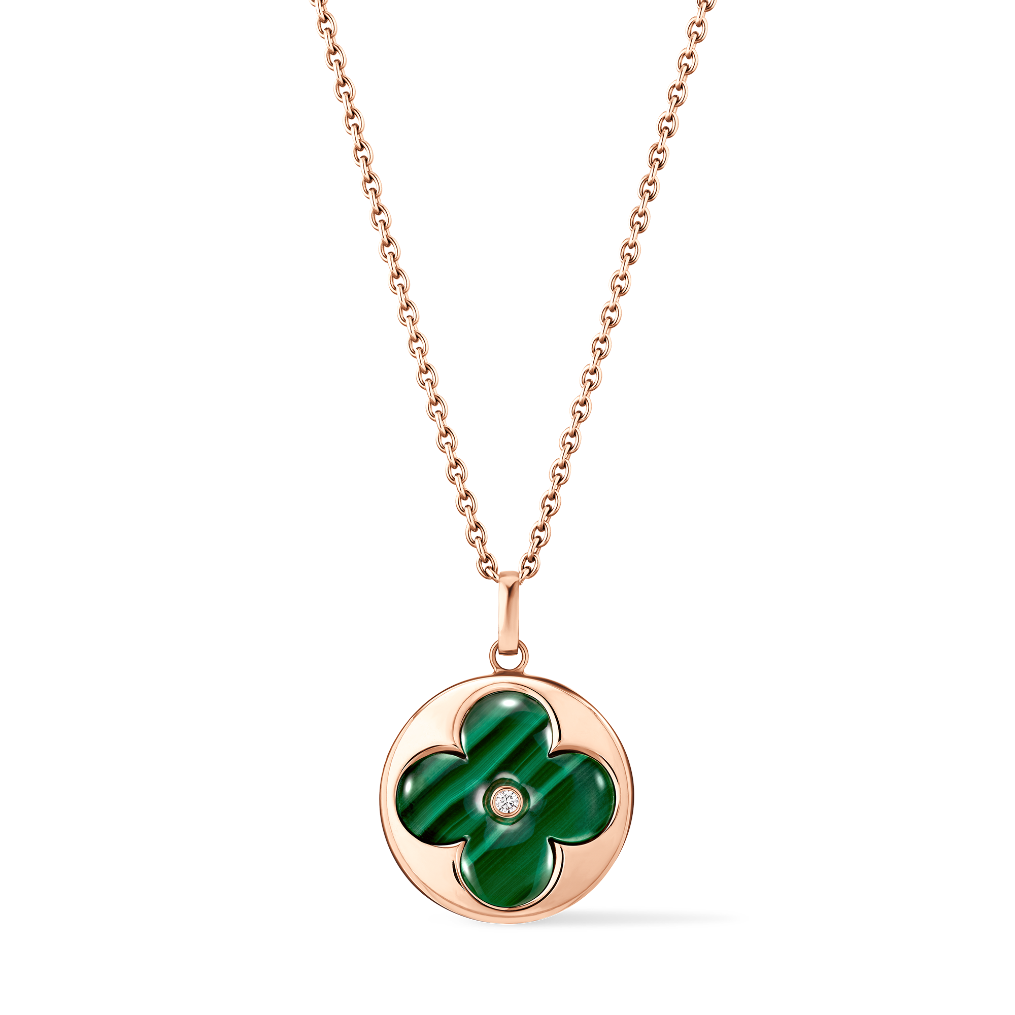  Categories All Fine Jewelry Color Blossom XL Sun Medallion, Pink Gold, Malachite and Diamond | Louis Vuitton ® (Product zoom)