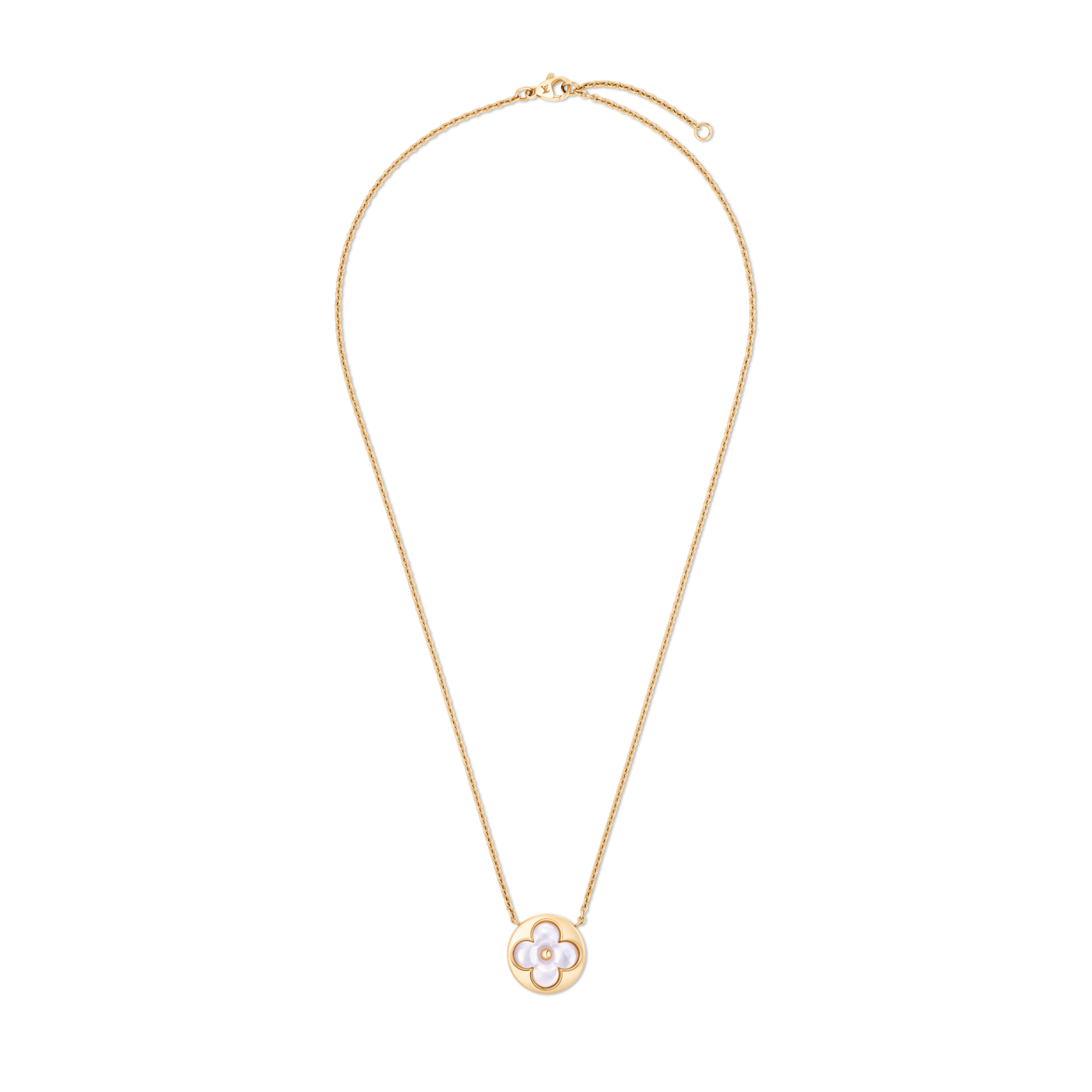  Categories Necklaces and Pendants  Color Bossom M Sun Pendant, Yellow Gold and White Mother-of-Pearl | Louis Vuitton ® (Product zoom)