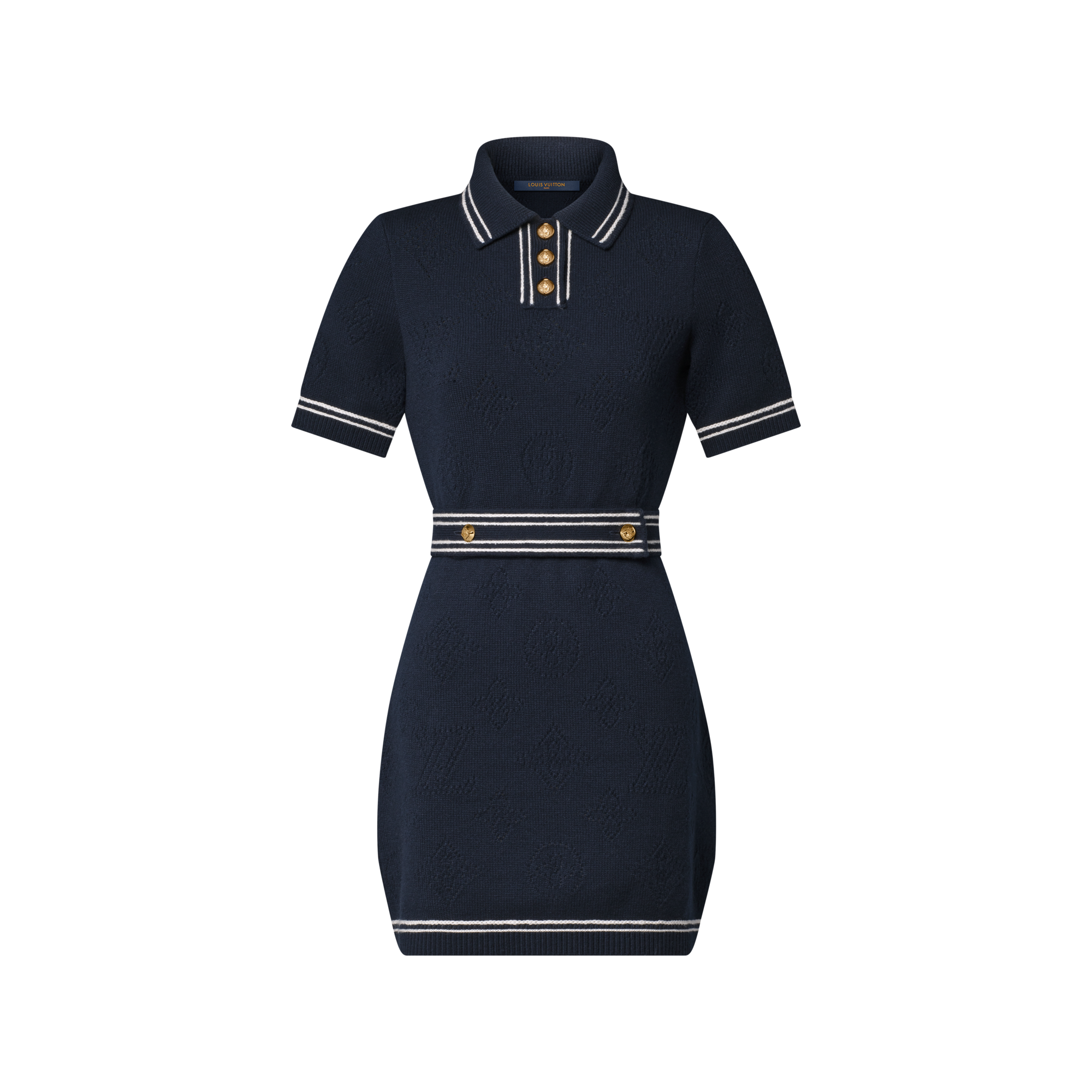 chinese dress ladies Louis Vuitton blue dress with white monogram