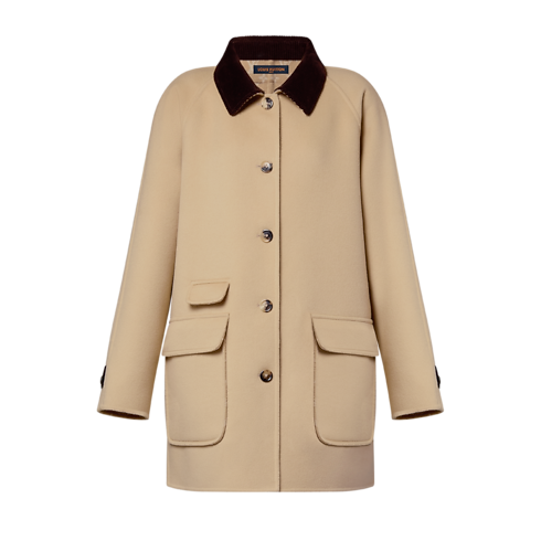 Ready-to-Wear Coats and Jackets Contrast Collar Button-Up Coat | Louis Vuitton ® (Product zoom)