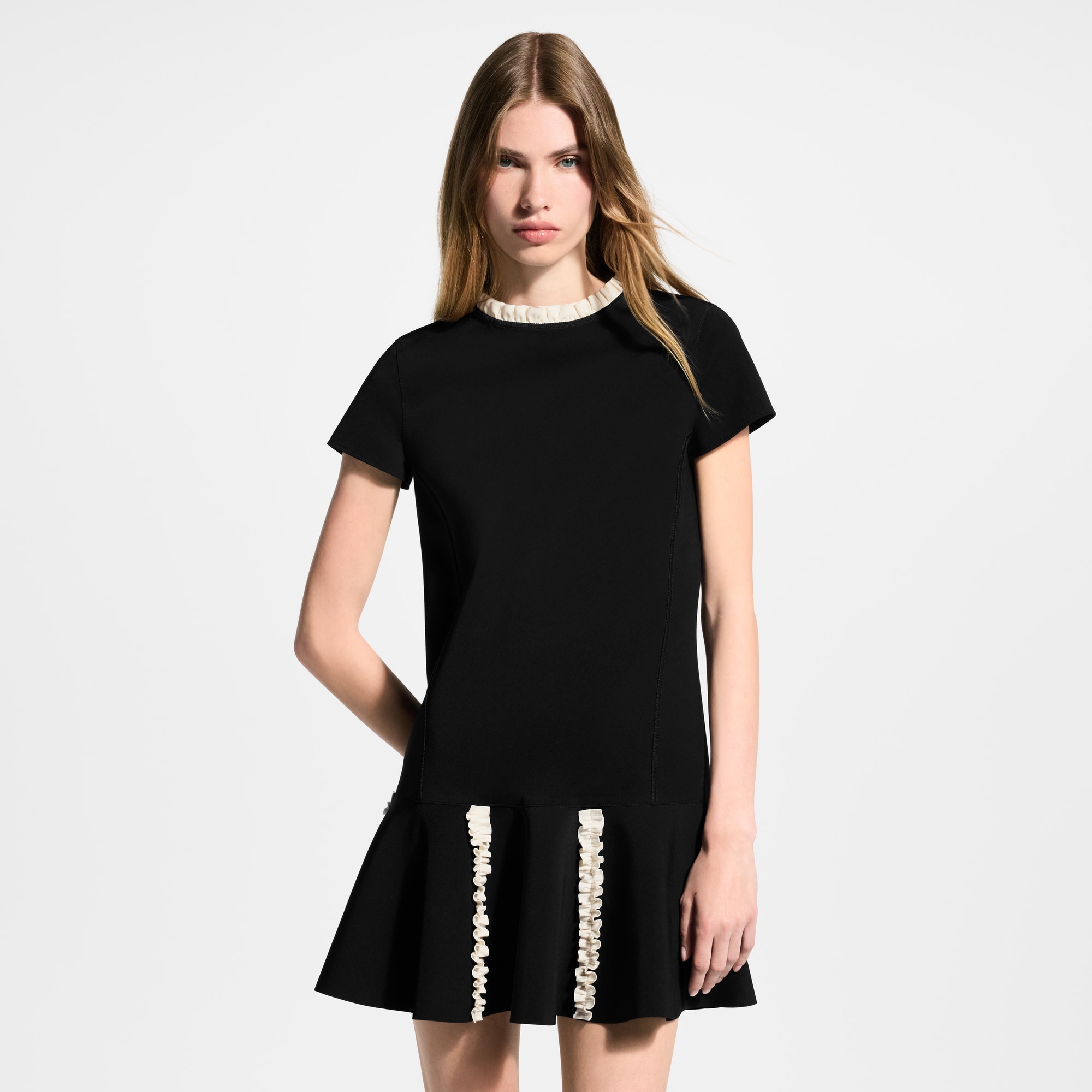 black louis vuitton dress LOUIS VUITTON Monogram Piqu Polo Dress Black. Size Xs