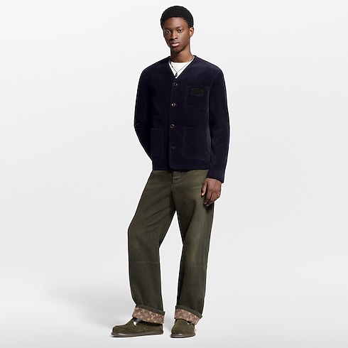 Ready-to-Wear Blazers and Jackets Corduroy Collarless Jacket | Louis Vuitton ® (Product zoom)