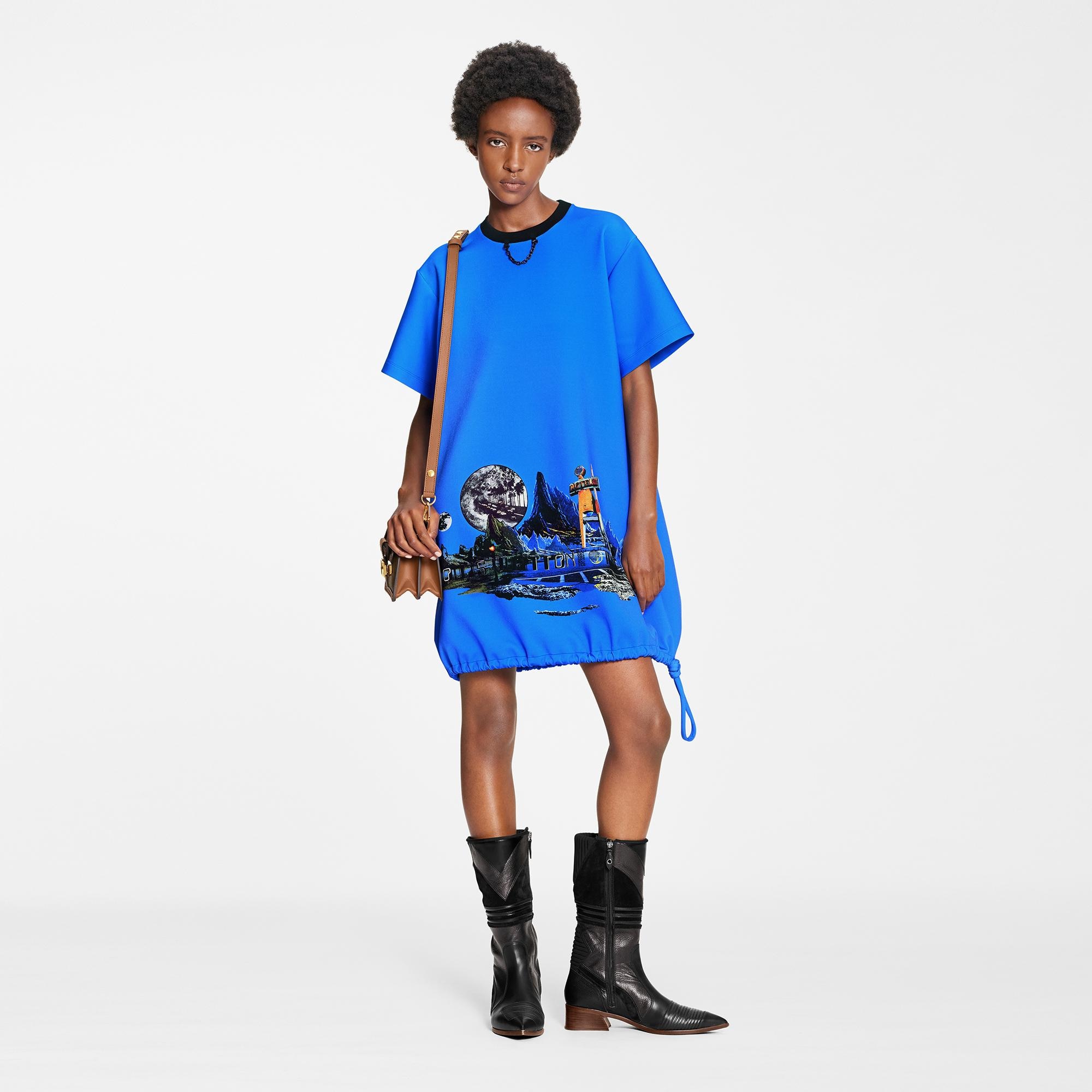  Discontinued Product Obs 7 Cosmic Motel Print Balloon T-Shirt Dress | Louis Vuitton ® (Product zoom)