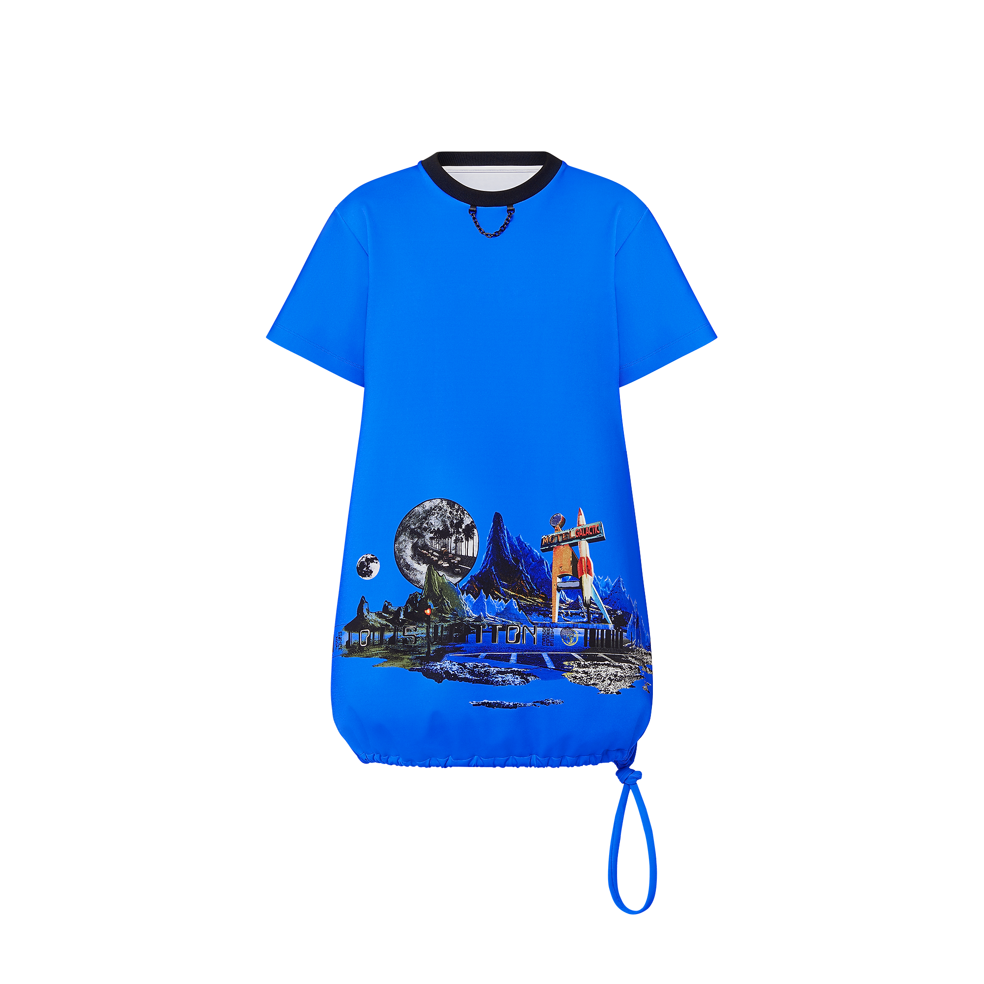 Cosmic Motel Print Balloon T-Shirt Dress