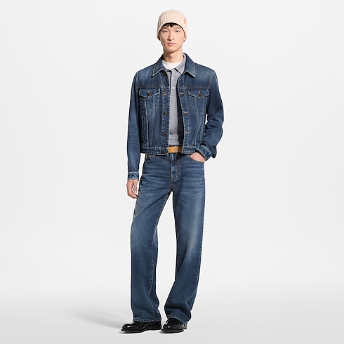 Ready-to-Wear All Ready-to-Wear Cotton Cashmere Denim Trucker Jacket | Louis Vuitton ® (Product zoom)