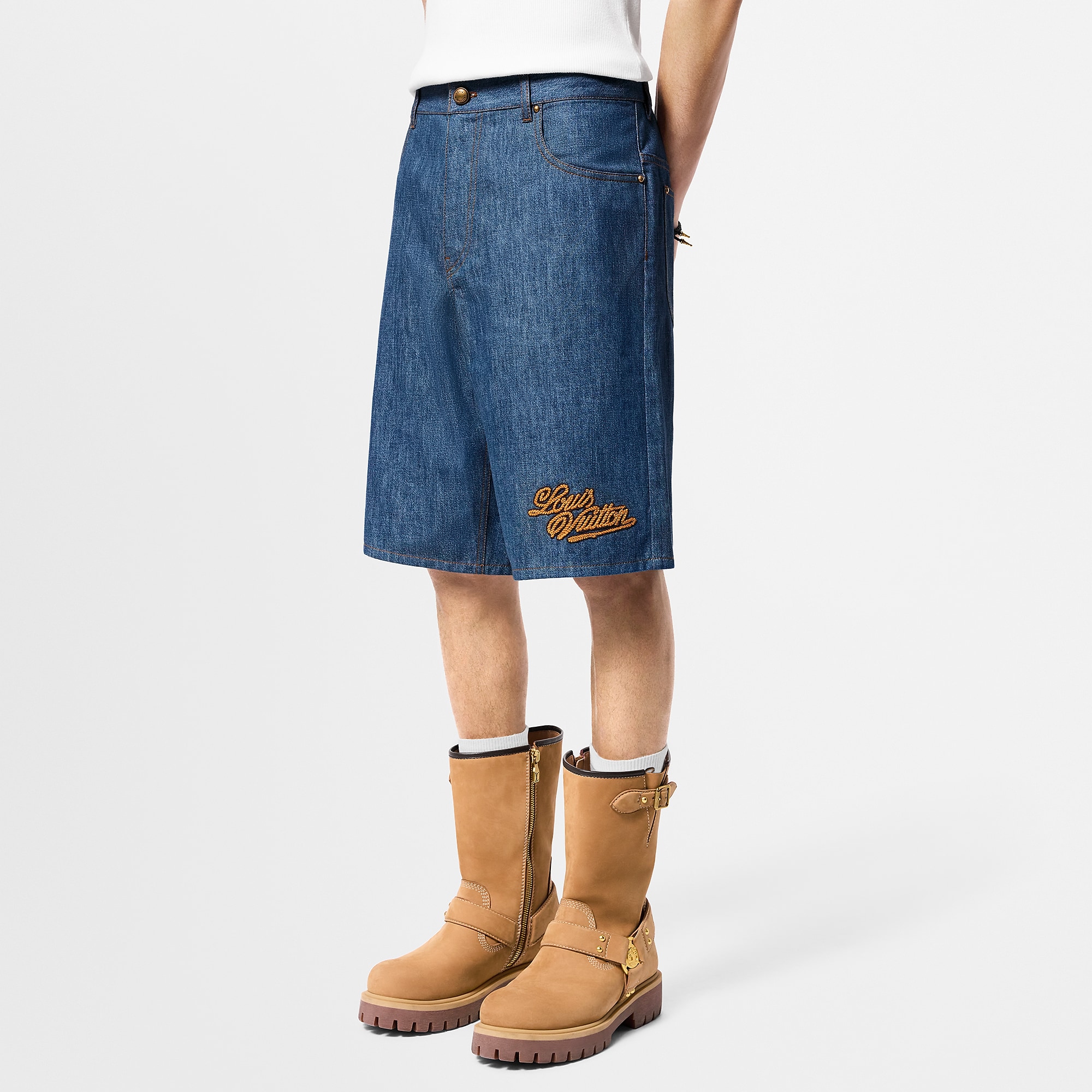 Cotton Chambray Shorts