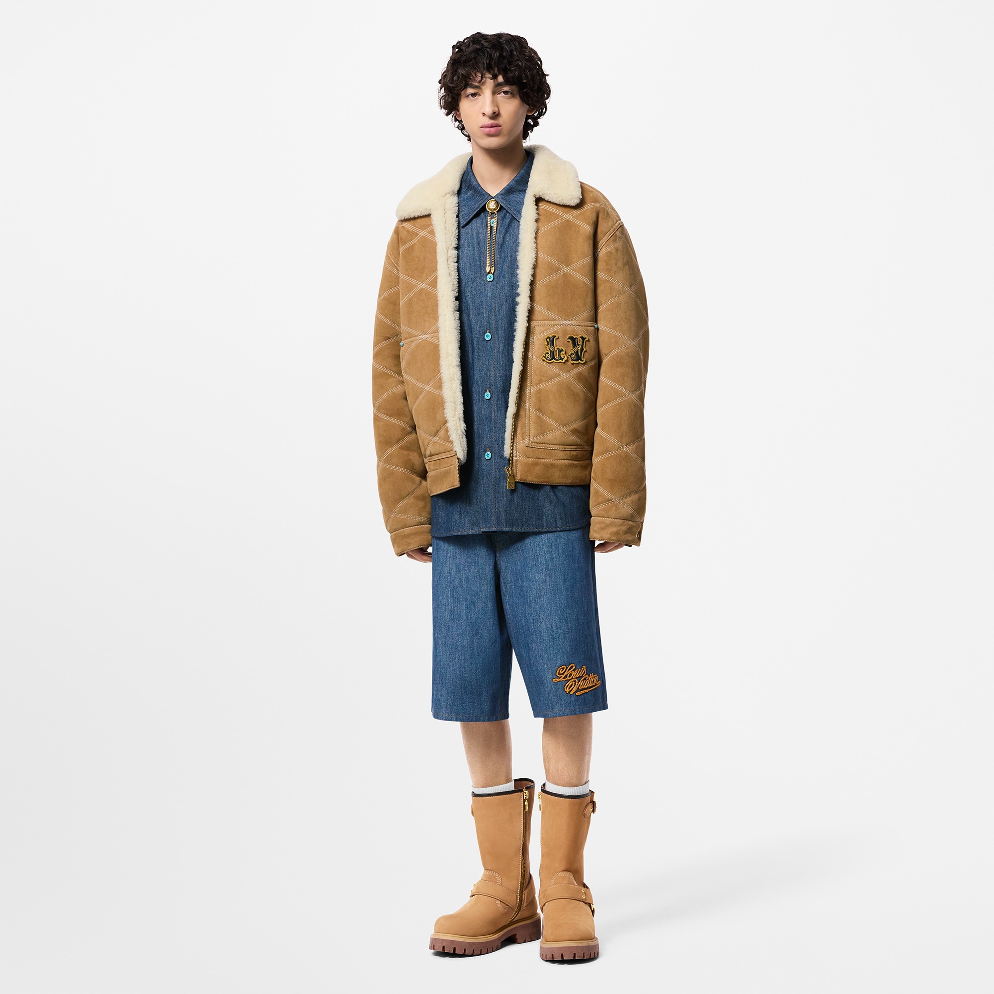 Ready-to-Wear All Ready-to-Wear Cotton Chambray Shorts | Louis Vuitton ® (Product zoom)