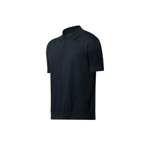 Ready-to-Wear Shirts Cotton-Silk Blend Short-Sleeved Polo Shirt | Louis Vuitton ® (Product zoom)