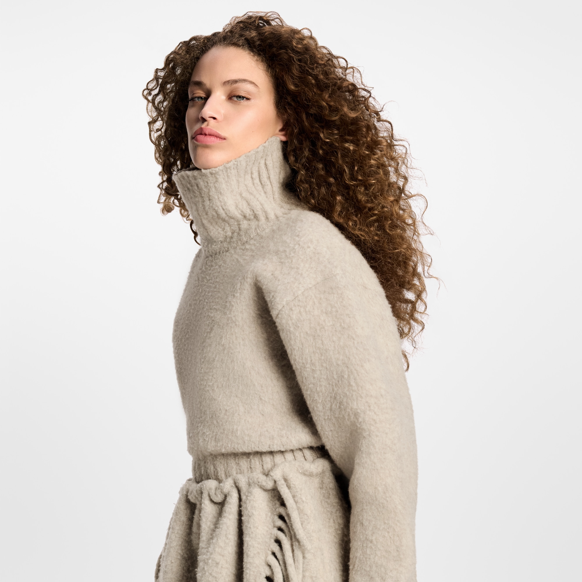  Ready-to-Wear Knitwear Cropped Brushed Knit Pullover | Louis Vuitton ® (Product zoom)