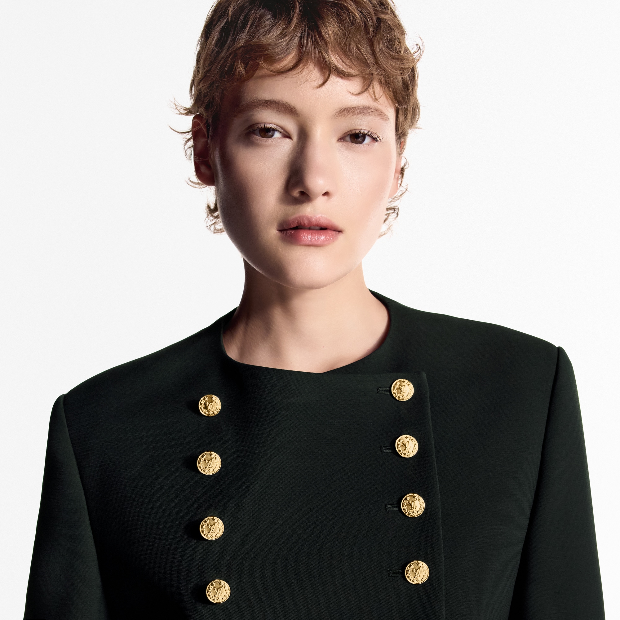  Ready-to-Wear Coats and Jackets Cropped Button Trim Jacket  | Louis Vuitton ® (Product zoom)