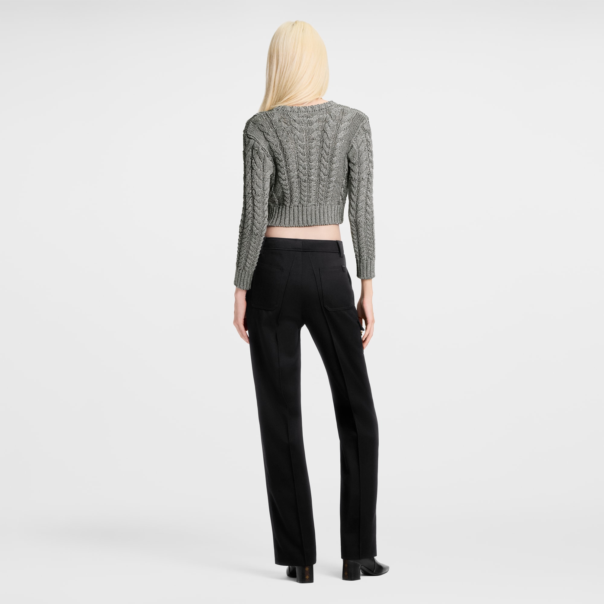  Ready-to-Wear Knitwear Cropped Cable Knit Cardigan | Louis Vuitton ® (Product zoom)