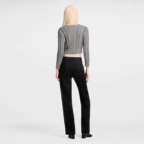 Ready-to-Wear Knitwear Cropped Cable Knit Cardigan | Louis Vuitton ® (Product zoom)