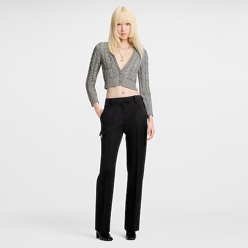 Ready-to-Wear Knitwear Cropped Cable Knit Cardigan | Louis Vuitton ® (Product zoom)