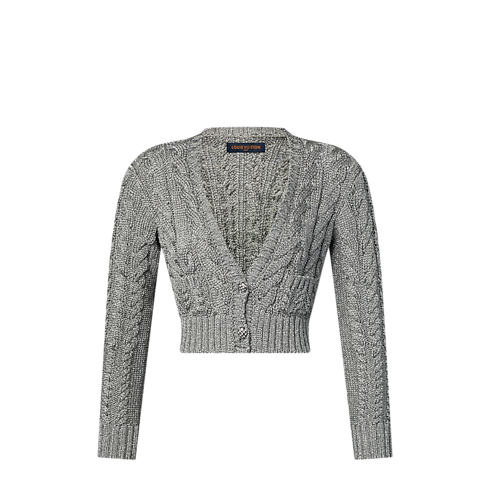 Ready-to-Wear Knitwear Cropped Cable Knit Cardigan | Louis Vuitton ® (Product zoom)