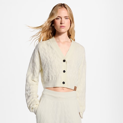 Ready-to-Wear Knitwear Cropped Cable Knit Cardigan | Louis Vuitton ® (Product zoom)