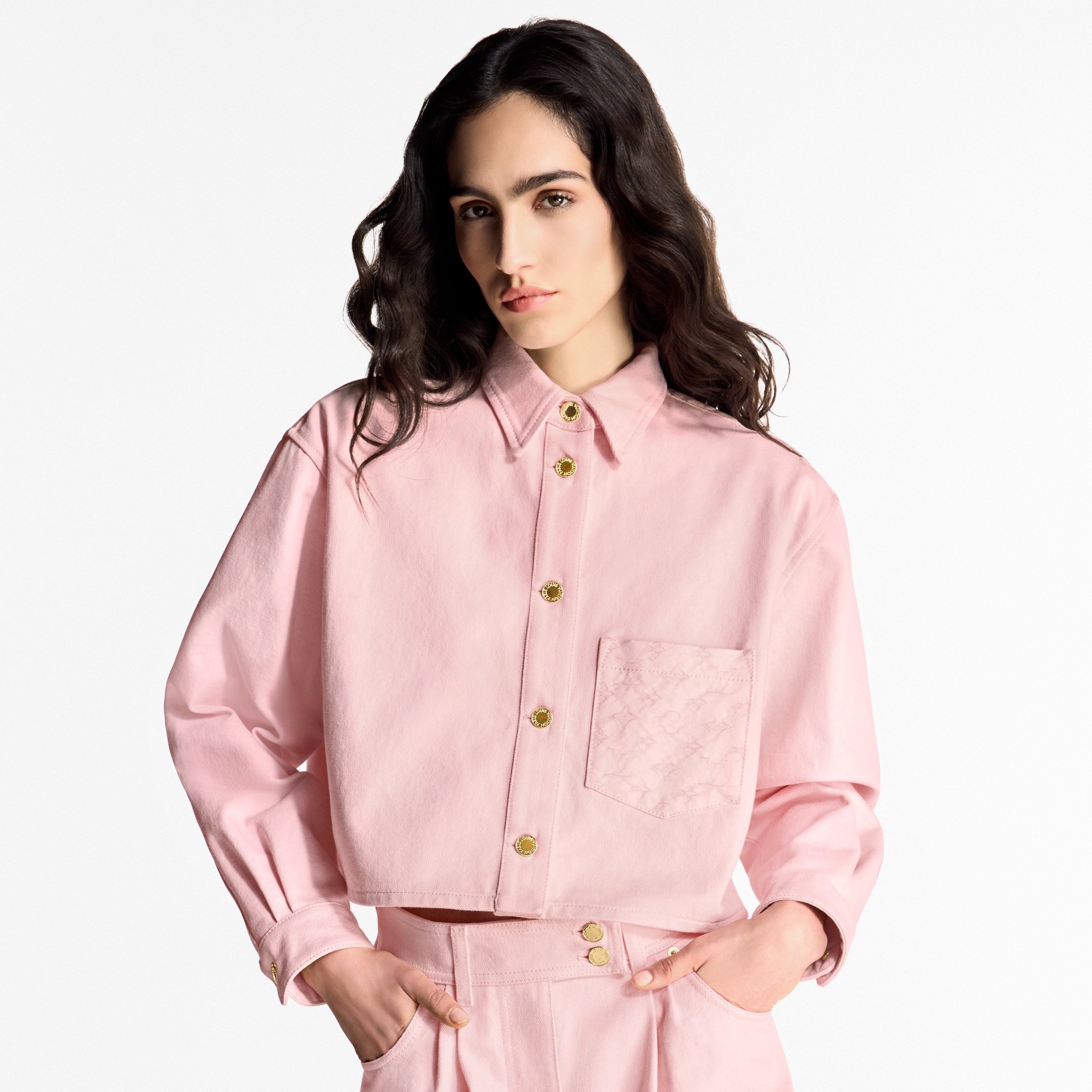  Ready-to-Wear Tops Cropped Denim Shirt  | Louis Vuitton ® (Product zoom)