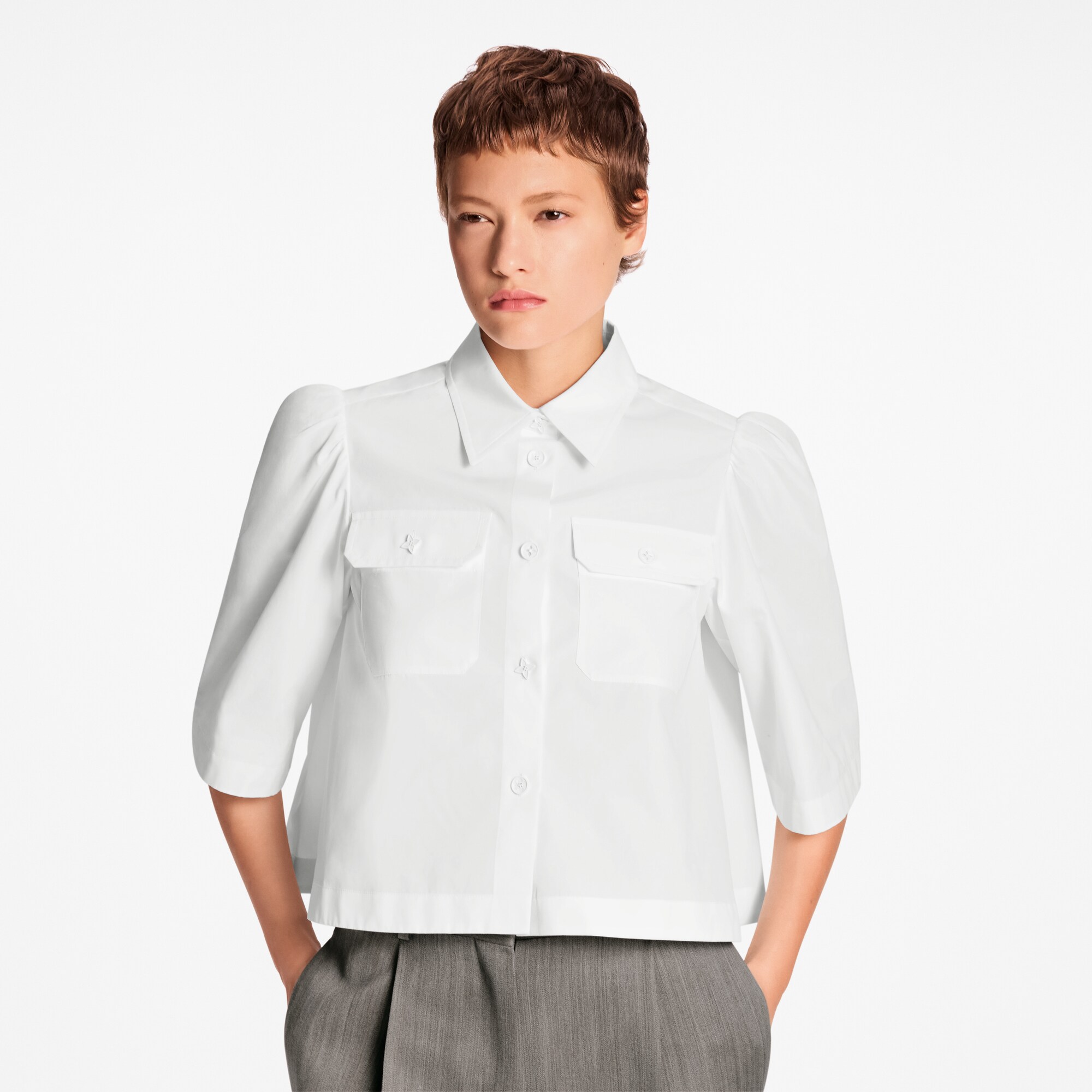  Ready-to-Wear Tops Cropped Flap Pocket Shirt | Louis Vuitton ® (Product zoom)