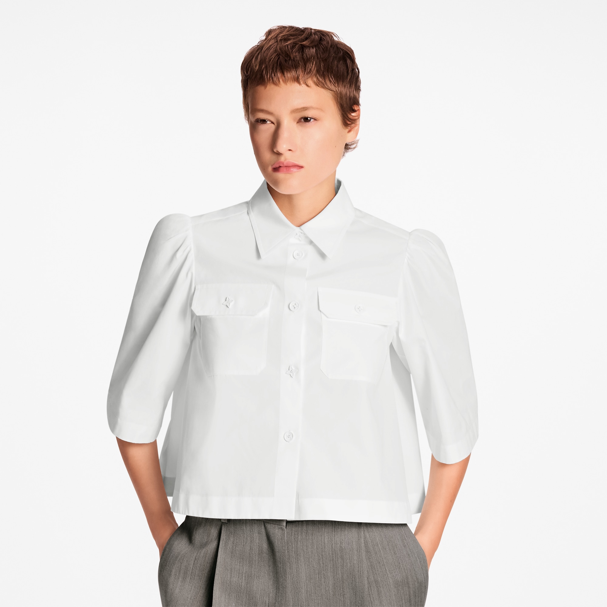 Cropped Flap Pocket Shirt