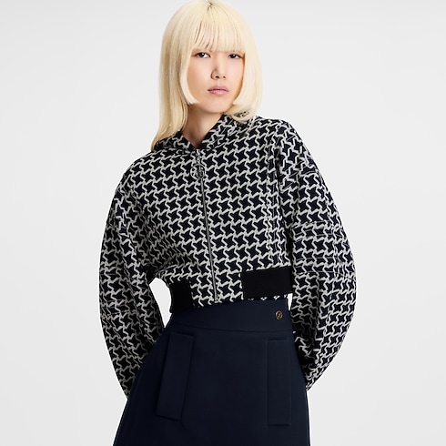 Ready-to-Wear Coats and Jackets Cropped Honeycomb Jacquard Bomber Jacket | Louis Vuitton ® (Product zoom)